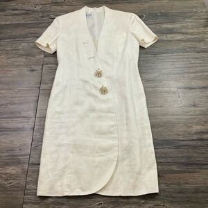 Vintage Gianfranco Ferre Nautical 100% Linen Dress Sz 40